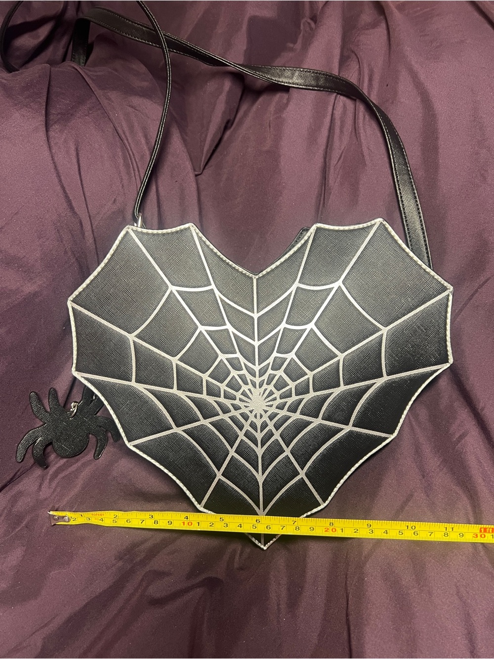 Black Spiderweb Heart Crossbody Bag - Stylish Gothic Women's Bag